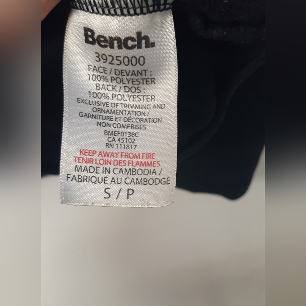 Men's black Bench black/white hoodie - size small - Picture 4 of 5